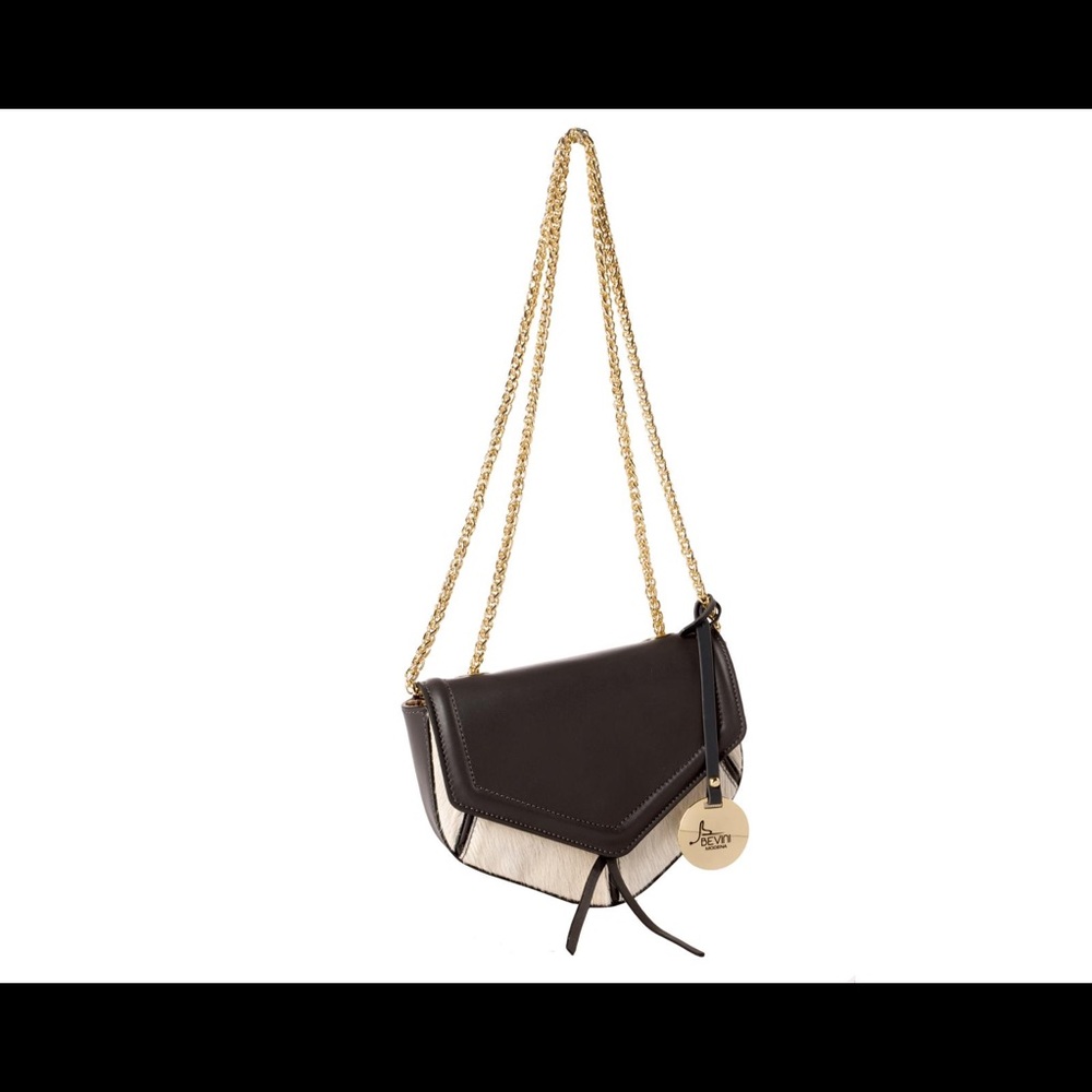Handmade Italian leather and calf skin handbag